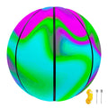 Holographic Neon Liquid Trippy Print Basketball
