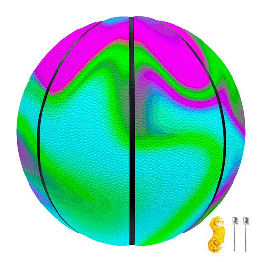 Holographic Neon Liquid Trippy Print Basketball