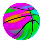 Holographic Neon Liquid Trippy Print Basketball