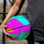 Holographic Neon Liquid Trippy Print Basketball