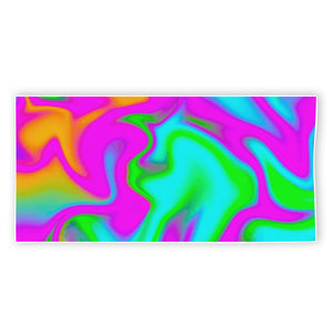 Holographic Neon Liquid Trippy Print Beach Towel