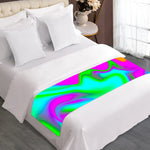 Holographic Neon Liquid Trippy Print Bed Runner