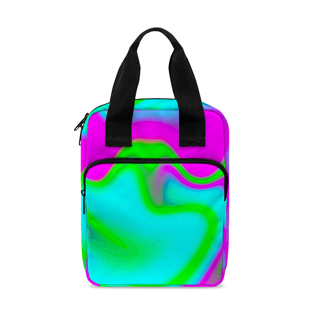 Holographic Neon Liquid Trippy Print Bible Tote Bag
