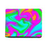 Holographic Neon Liquid Trippy Print Bifold Wallet