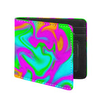 Holographic Neon Liquid Trippy Print Bifold Wallet
