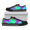 Holographic Neon Liquid Trippy Print Black Low Top Sneakers