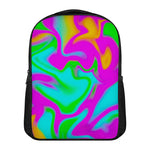 Holographic Neon Liquid Trippy Print Casual Backpack