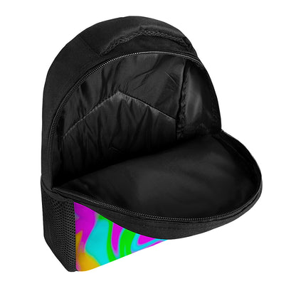 Holographic Neon Liquid Trippy Print Casual Backpack