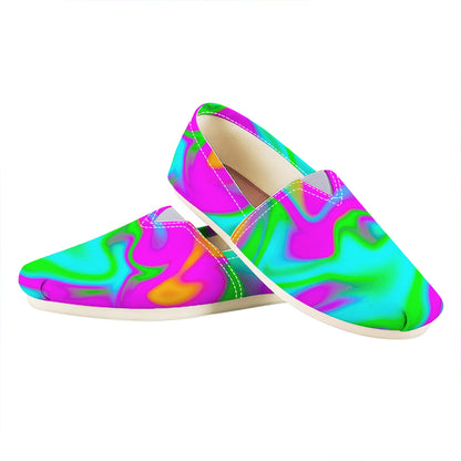 Holographic Neon Liquid Trippy Print Casual Shoes