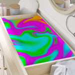 Holographic Neon Liquid Trippy Print Changing Pad Cover
