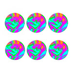 Holographic Neon Liquid Trippy Print Coaster Set
