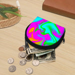 Holographic Neon Liquid Trippy Print Coin Purse