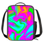 Holographic Neon Liquid Trippy Print Crossbody Lunch Bag