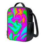 Holographic Neon Liquid Trippy Print Crossbody Lunch Bag
