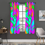 Holographic Neon Liquid Trippy Print Curtain