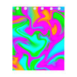 Holographic Neon Liquid Trippy Print Curtain