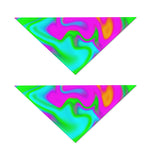 Holographic Neon Liquid Trippy Print Dog Bandana
