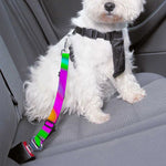 Holographic Neon Liquid Trippy Print Dog Seat Belt