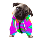 Holographic Neon Liquid Trippy Print Dog Zip Up Hoodie