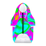 Holographic Neon Liquid Trippy Print Dog Zip Up Hoodie