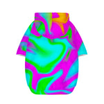 Holographic Neon Liquid Trippy Print Dog Zip Up Hoodie