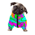 Holographic Neon Liquid Trippy Print Dog Zip Up Jacket