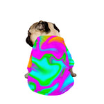 Holographic Neon Liquid Trippy Print Dog Zip Up Jacket