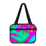 Holographic Neon Liquid Trippy Print Double Strap Bible Bag