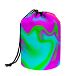 Holographic Neon Liquid Trippy Print Drawstring Makeup Bag