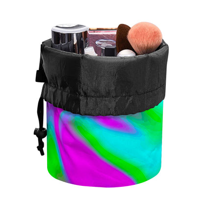 Holographic Neon Liquid Trippy Print Drawstring Makeup Bag