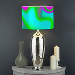 Holographic Neon Liquid Trippy Print Drum Lamp Shade