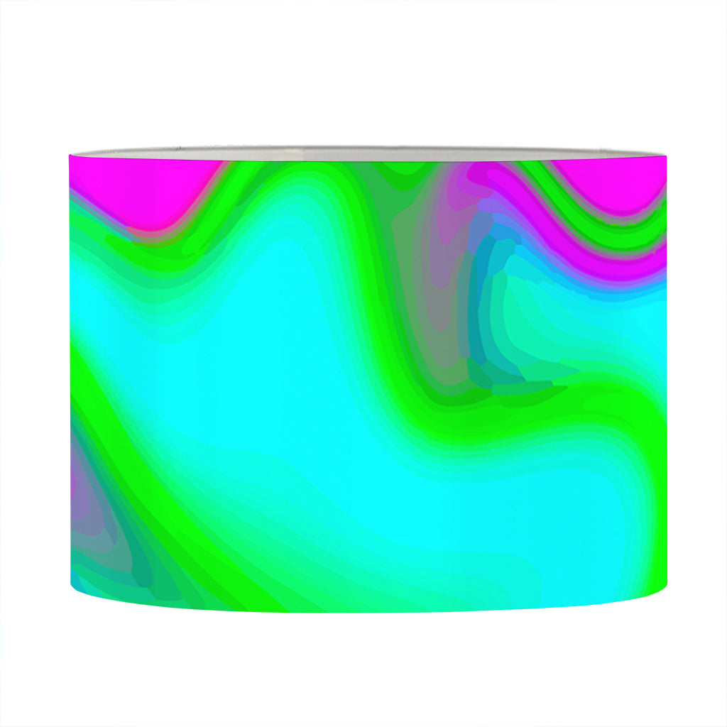 Holographic Neon Liquid Trippy Print Drum Lamp Shade