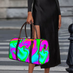 Holographic Neon Liquid Trippy Print Duffle Bag