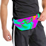 Holographic Neon Liquid Trippy Print Fanny Pack