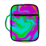 Holographic Neon Liquid Trippy Print Front Pocket Bible Bag