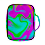 Holographic Neon Liquid Trippy Print Front Pocket Bible Bag