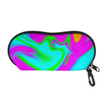 Holographic Neon Liquid Trippy Print Glasses Case