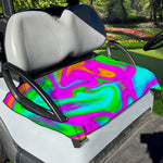 Holographic Neon Liquid Trippy Print Golf Cart Seat Cover
