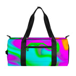 Holographic Neon Liquid Trippy Print Gym Bag