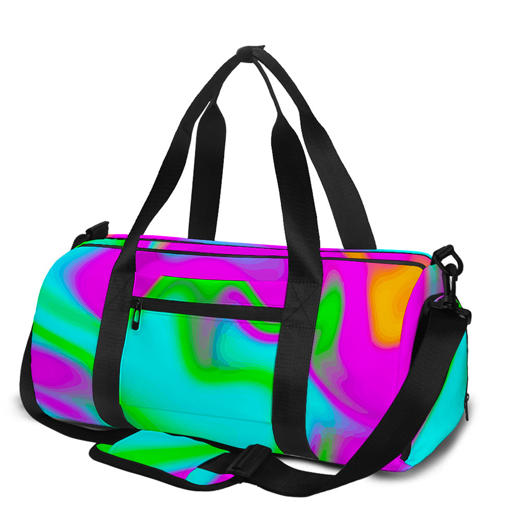 Holographic Neon Liquid Trippy Print Gym Bag
