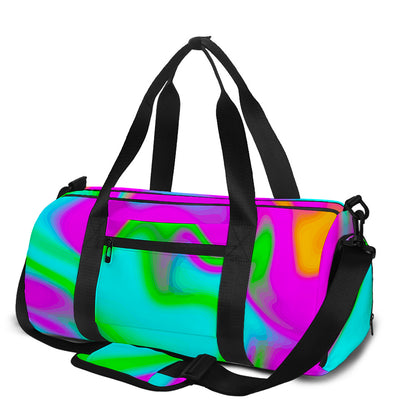Holographic Neon Liquid Trippy Print Gym Bag