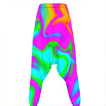 Holographic Neon Liquid Trippy Print Hammer Pants