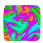 Holographic Neon Liquid Trippy Print Hand Towel