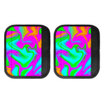 Holographic Neon Liquid Trippy Print Handle Covers