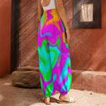 Holographic Neon Liquid Trippy Print Harem Pants