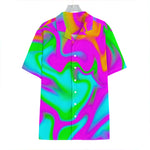 Holographic Neon Liquid Trippy Print Hawaiian Shirt