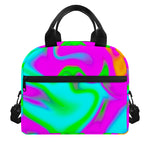 Holographic Neon Liquid Trippy Print Insulated Lunch Bag