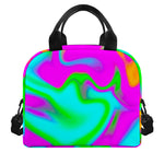 Holographic Neon Liquid Trippy Print Insulated Lunch Bag