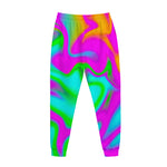 Holographic Neon Liquid Trippy Print Jogger Pants
