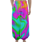 Holographic Neon Liquid Trippy Print Lantern Pants